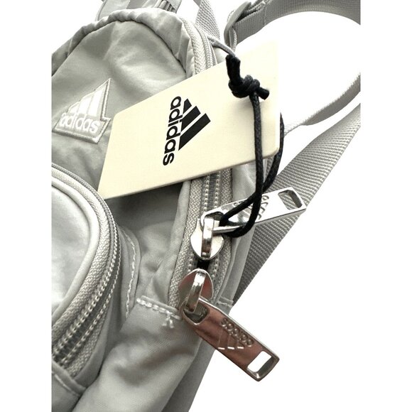 NWT adidas Must Have Mini Backpack Discontinued Grey White Silver Metallic - Picture 6 of 7
